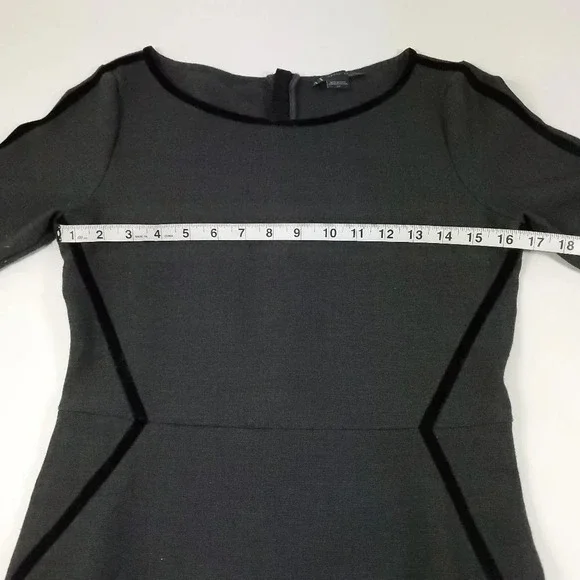 Armani Exchange Dress Women's Size Small Gray Black Knee Length 3/4 Sleeve - Picture 8 of 12